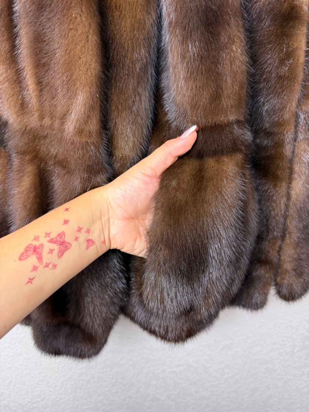 Vintage Saga Mink Female Ranch Mink Genuine Brown Fur Jacket Coat - Picture 6 of 12